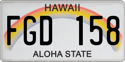 HI license plate FGD158
