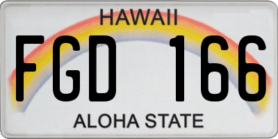 HI license plate FGD166
