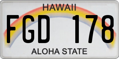 HI license plate FGD178