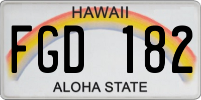 HI license plate FGD182