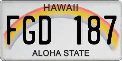 HI license plate FGD187
