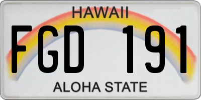 HI license plate FGD191