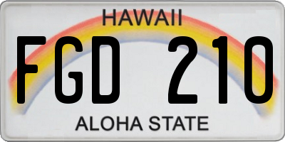 HI license plate FGD210