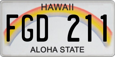 HI license plate FGD211