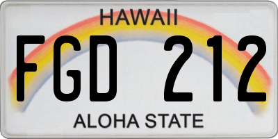 HI license plate FGD212