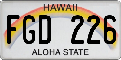 HI license plate FGD226