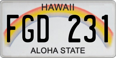 HI license plate FGD231