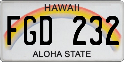 HI license plate FGD232