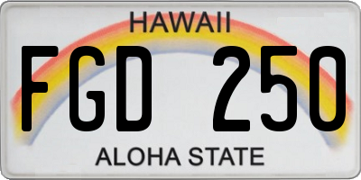 HI license plate FGD250