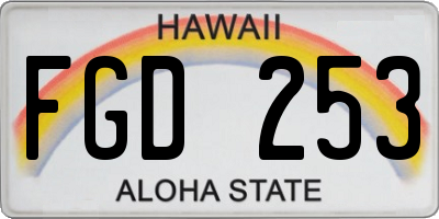 HI license plate FGD253