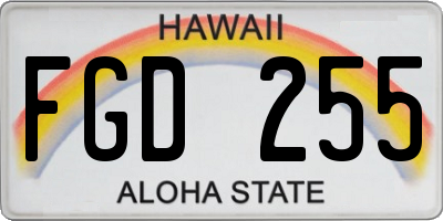HI license plate FGD255