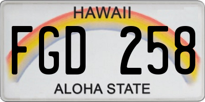 HI license plate FGD258