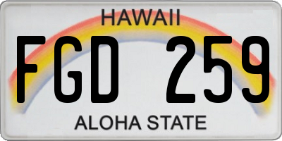 HI license plate FGD259