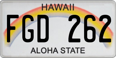 HI license plate FGD262