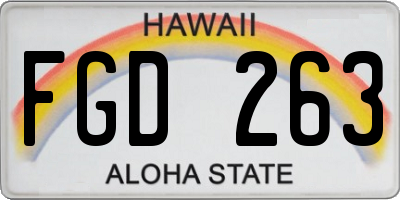 HI license plate FGD263