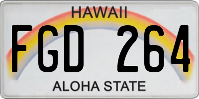 HI license plate FGD264