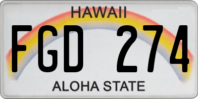 HI license plate FGD274