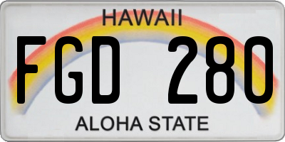 HI license plate FGD280
