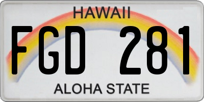 HI license plate FGD281