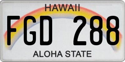 HI license plate FGD288