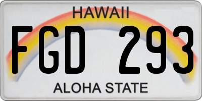 HI license plate FGD293