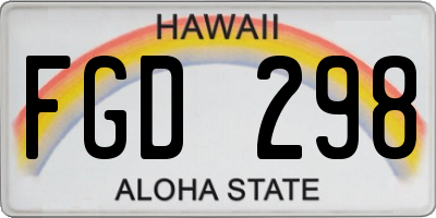 HI license plate FGD298