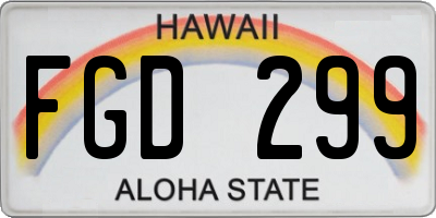 HI license plate FGD299