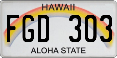HI license plate FGD303