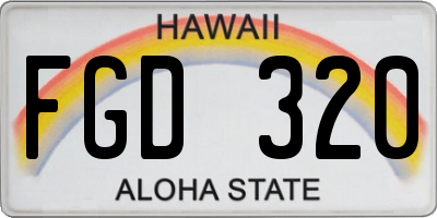 HI license plate FGD320