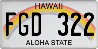 HI license plate FGD322