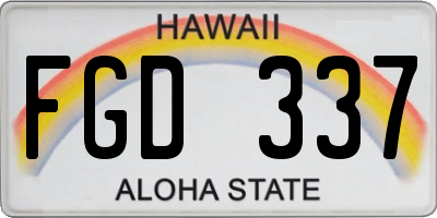 HI license plate FGD337
