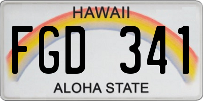 HI license plate FGD341