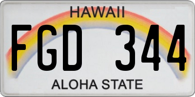 HI license plate FGD344