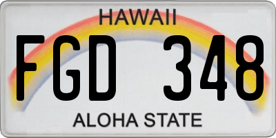 HI license plate FGD348