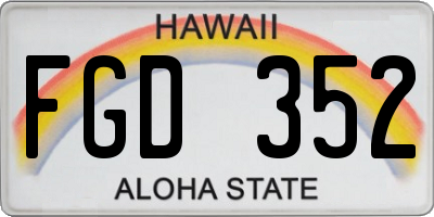 HI license plate FGD352
