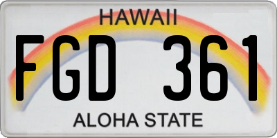 HI license plate FGD361