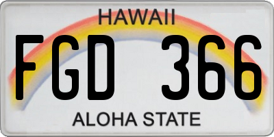 HI license plate FGD366
