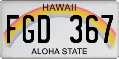 HI license plate FGD367