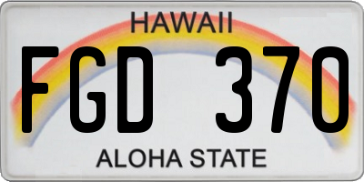 HI license plate FGD370