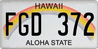 HI license plate FGD372