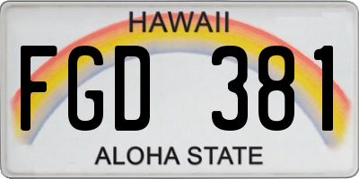 HI license plate FGD381