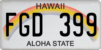 HI license plate FGD399