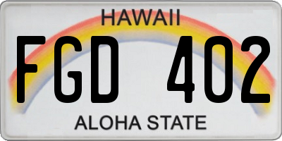 HI license plate FGD402