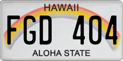 HI license plate FGD404