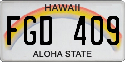 HI license plate FGD409