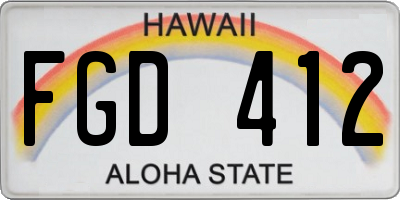 HI license plate FGD412