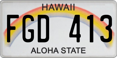 HI license plate FGD413