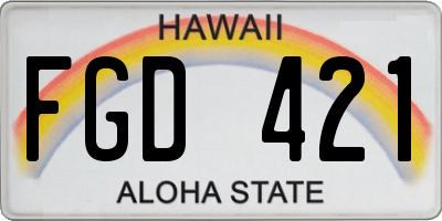HI license plate FGD421