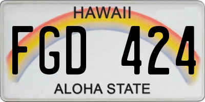 HI license plate FGD424