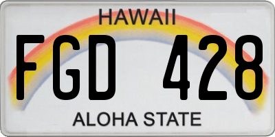 HI license plate FGD428